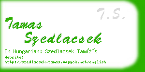 tamas szedlacsek business card